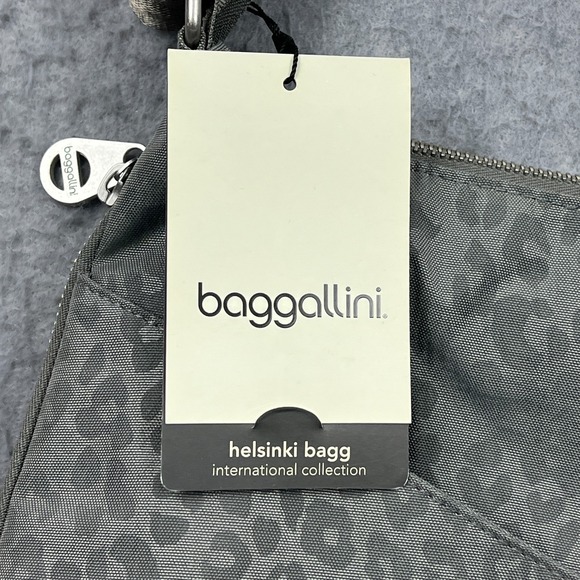 Baggallini Helsinki Bag Large Pewter Animal Print Crossbody Shoulder Travel Hobo - Picture 2 of 13